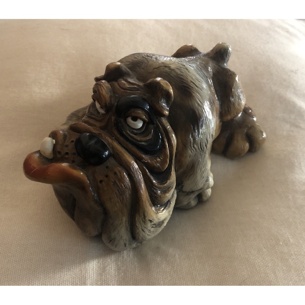 Vtg Bogey Bulldog John Raya Beasties Of The Kingdom Dog Figure Sculpture 1984